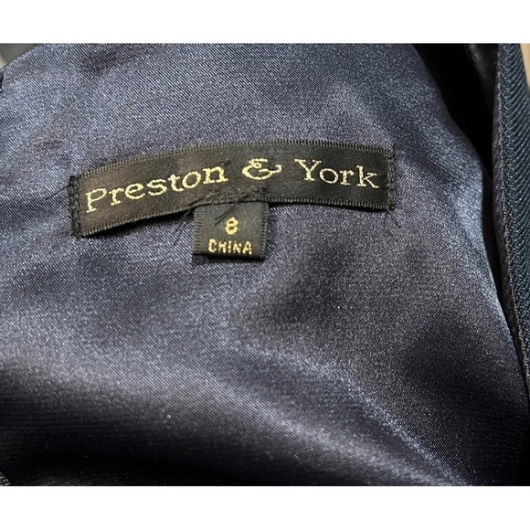 Preston & Yorke Sz 8 Teal Formal Jewel Satin Lined Dress Suit Cropped Jacket Set - Picture 9 of 11